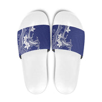 Blue Hawaii Slide Sandals Hammerhead Shark Tattoo Curve Polynesian LT14 Blue - Polynesian Pride