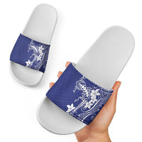 Blue Hawaii Slide Sandals Hammerhead Shark Tattoo Curve Polynesian LT14 - Polynesian Pride