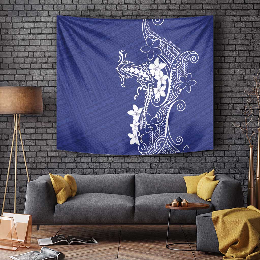 Blue Hawaii Tapestry Hammerhead Shark Tattoo Curve Polynesian LT14 Blue - Polynesian Pride