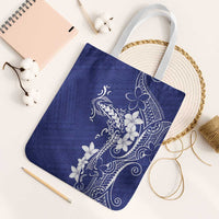 Blue Hawaii Tote Bag Hammerhead Shark Tattoo Curve Polynesian LT14 White Strap One Size Blue - Polynesian Pride