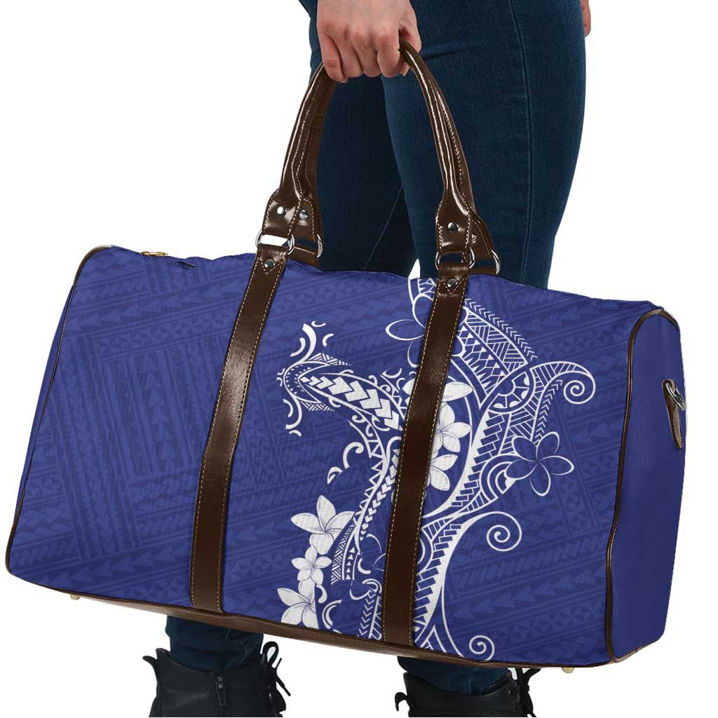 Blue Hawaii Travel Bag Hammerhead Shark Tattoo Curve Polynesian - Polynesian Pride