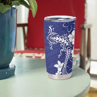 Blue Hawaii Tumbler Cup Hammerhead Shark Tattoo Curve Polynesian - Polynesian Pride