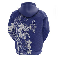 Blue Hawaii Zip Hoodie Hammerhead Shark Tattoo Curve Polynesian - Polynesian Pride