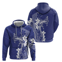 Blue Hawaii Zip Hoodie Hammerhead Shark Tattoo Curve Polynesian - Polynesian Pride