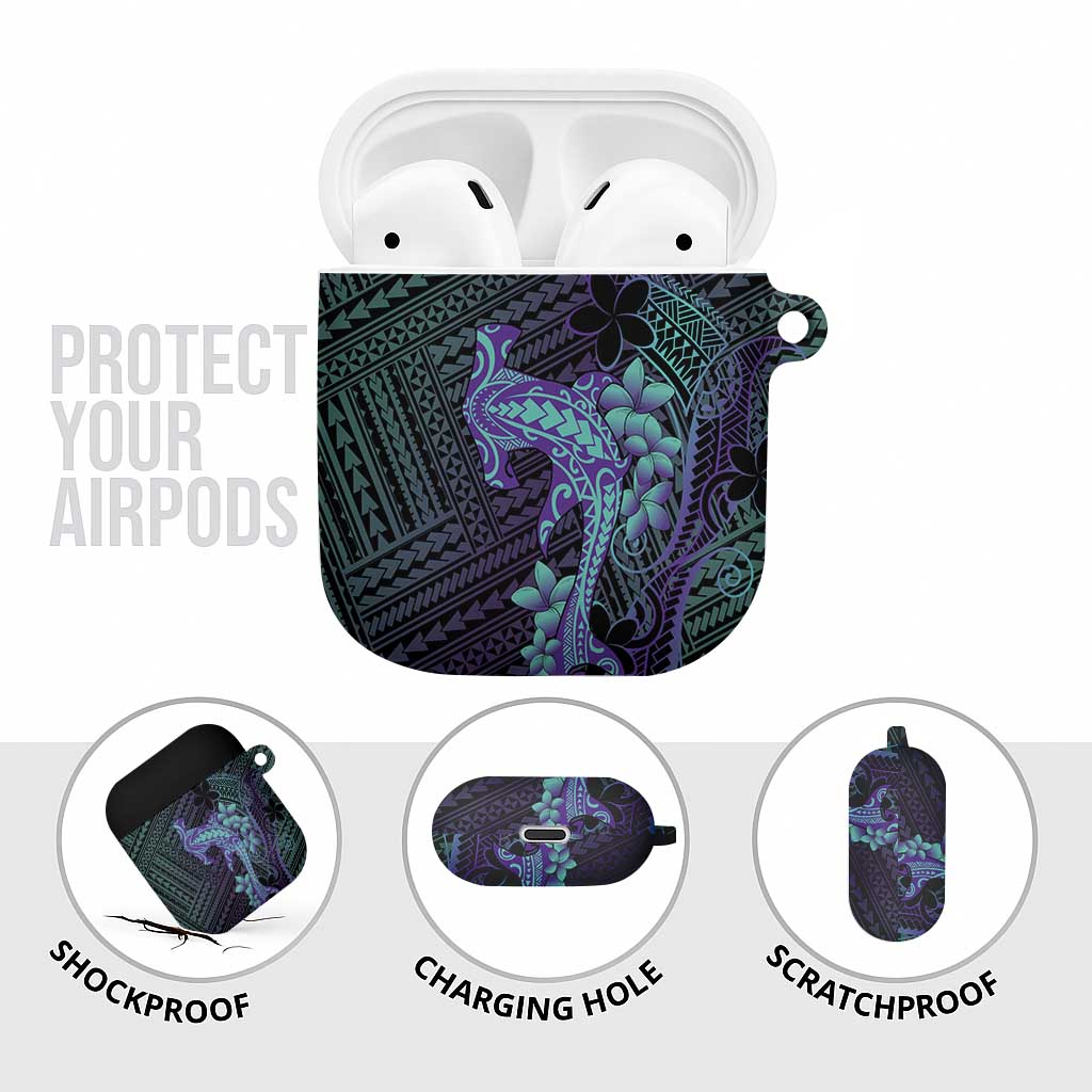 Purple Paradise Hawaii AirPods Case Hammerhead Shark Tattoo Curve Polynesian - Polynesian Pride