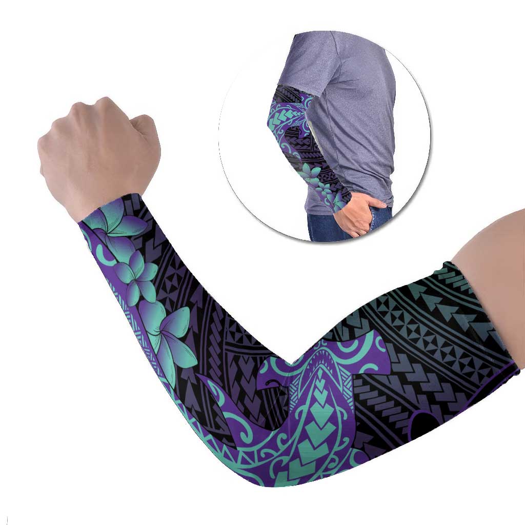 Purple Paradise Hawaii Arm Sleeves Hammerhead Shark Tattoo Curve Polynesian - Polynesian Pride