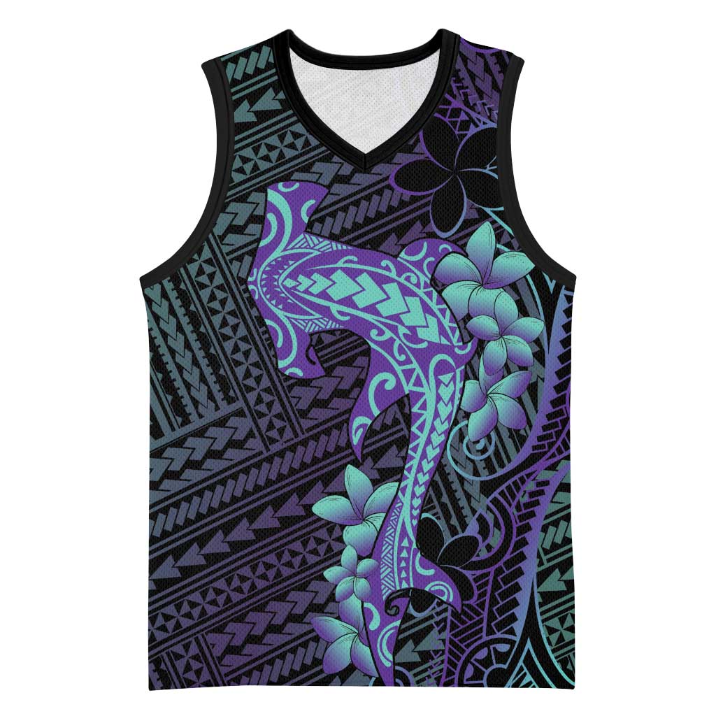 Purple Paradise Hawaii Basketball Jersey Hammerhead Shark Tattoo Curve Polynesian LT14 Unisex Purple - Polynesian Pride