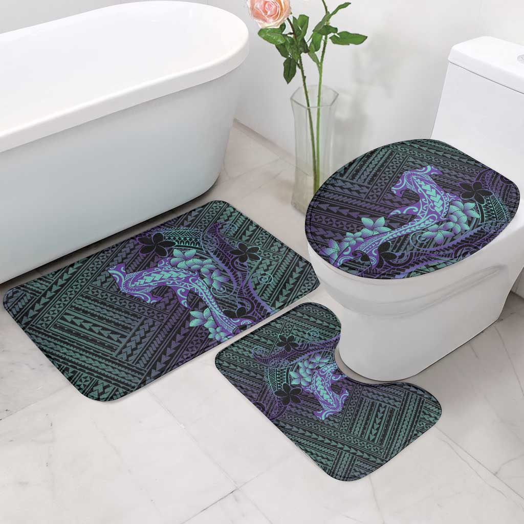 Purple Paradise Hawaii Bathroom Set Hammerhead Shark Tattoo Curve Polynesian - Polynesian Pride