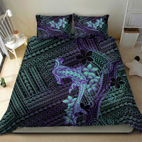 Purple Paradise Hawaii Bedding Set Hammerhead Shark Tattoo Curve Polynesian - Polynesian Pride
