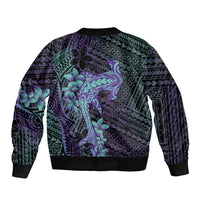 Purple Paradise Hawaii Bomber Jacket Hammerhead Shark Tattoo Curve Polynesian LT14 - Polynesian Pride