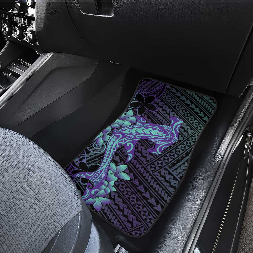 Purple Paradise Hawaii Car Mats Hammerhead Shark Tattoo Curve Polynesian - Polynesian Pride