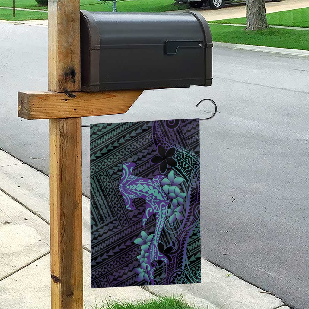 Purple Paradise Hawaii Garden Flag Hammerhead Shark Tattoo Curve Polynesian - Polynesian Pride