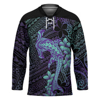 Purple Paradise Hawaii Hockey Jersey Hammerhead Shark Tattoo Curve Polynesian - Polynesian Pride