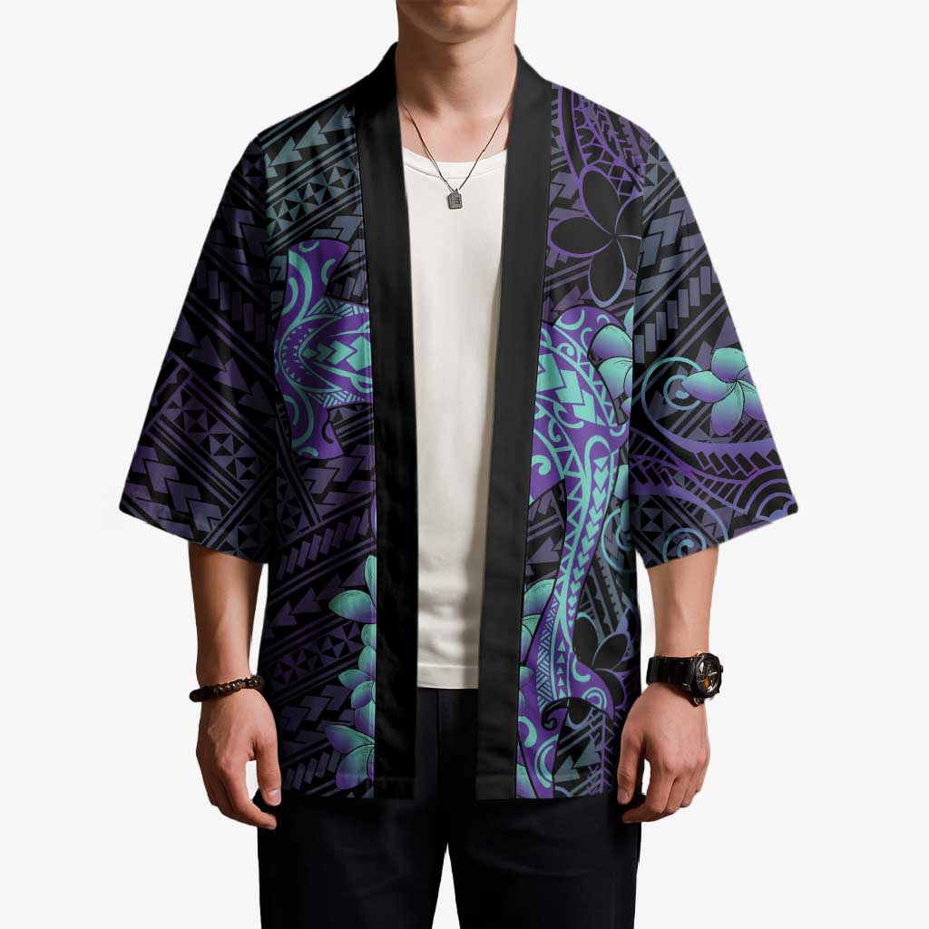 Purple Paradise Hawaii Kimono Hammerhead Shark Tattoo Curve Polynesian - Polynesian Pride