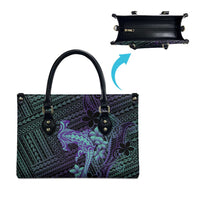Purple Paradise Hawaii Leather Bag Hammerhead Shark Tattoo Curve Polynesian - Polynesian Pride