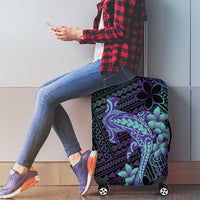 Purple Paradise Hawaii Luggage Cover Hammerhead Shark Tattoo Curve Polynesian - Polynesian Pride