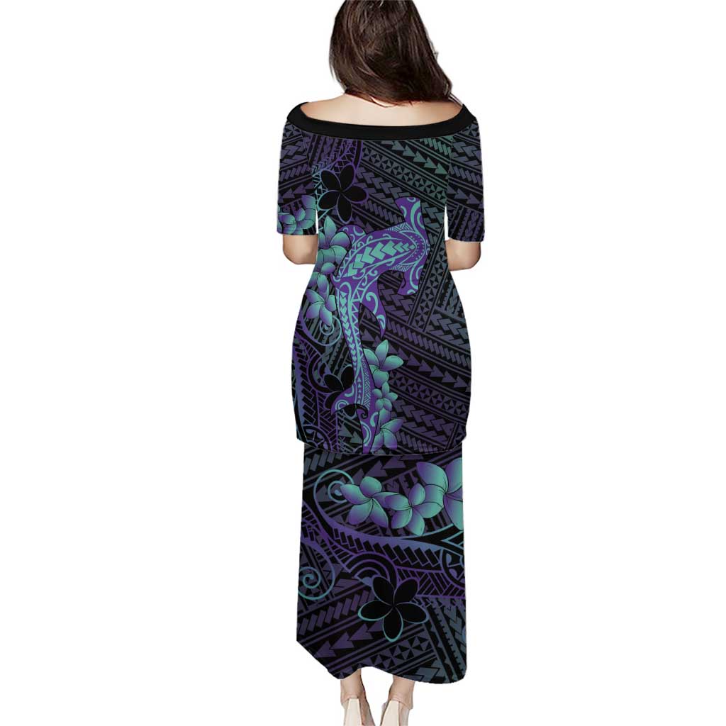 Purple Paradise Hawaii Puletasi Hammerhead Shark Tattoo Curve Polynesian - Polynesian Pride