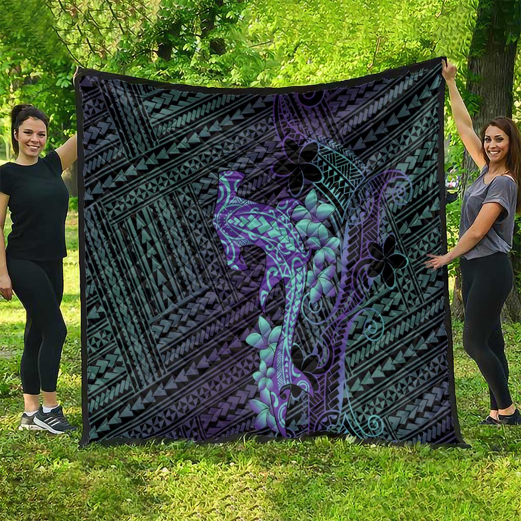 Purple Paradise Hawaii Quilt Hammerhead Shark Tattoo Curve Polynesian - Polynesian Pride