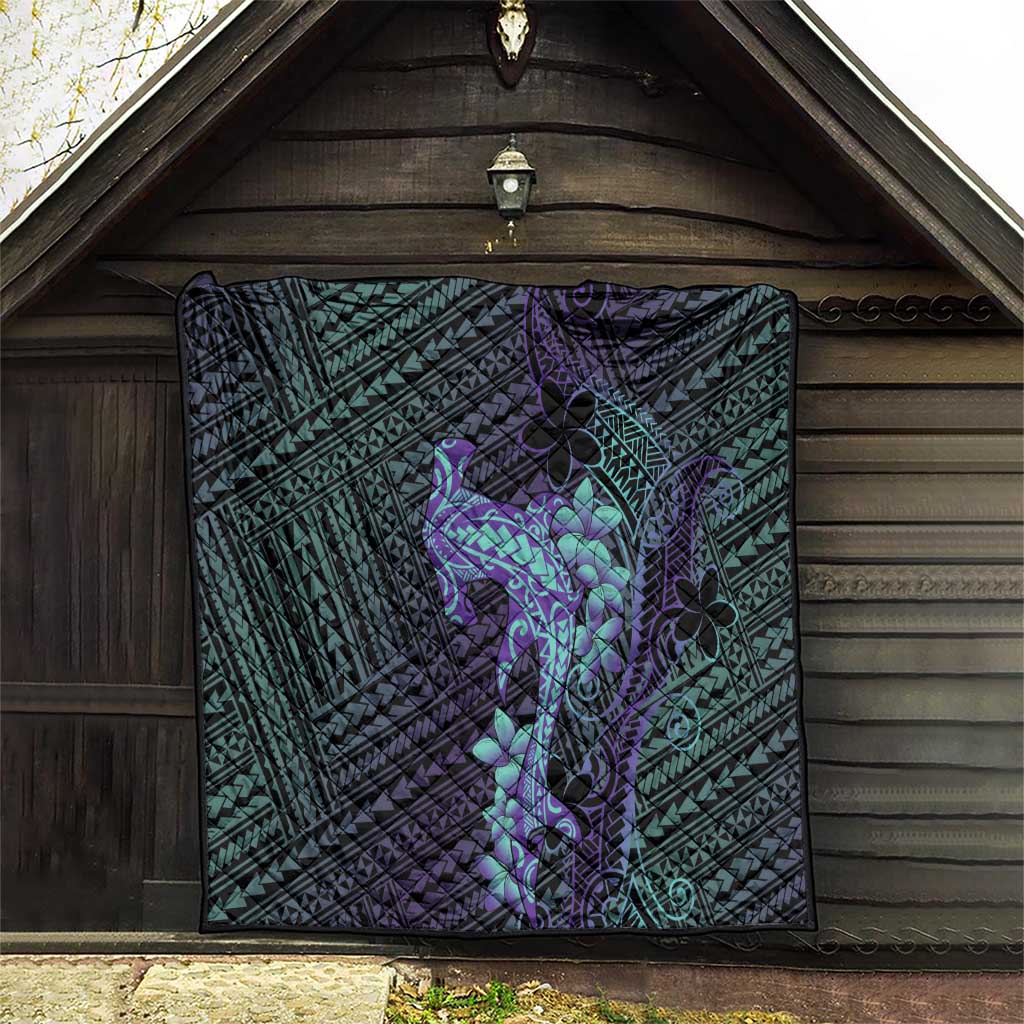 Purple Paradise Hawaii Quilt Hammerhead Shark Tattoo Curve Polynesian - Polynesian Pride