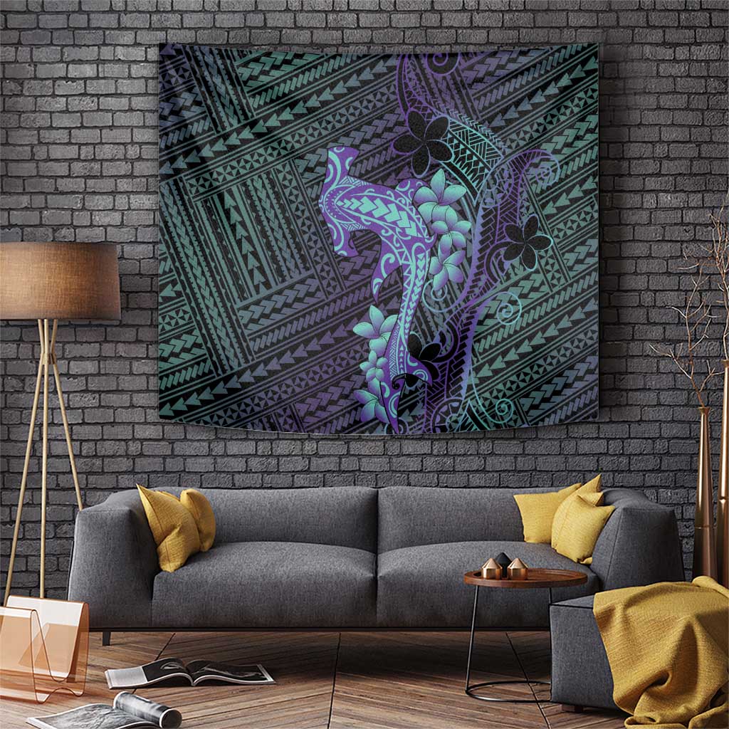 Purple Paradise Hawaii Tapestry Hammerhead Shark Tattoo Curve Polynesian LT14 Purple - Polynesian Pride