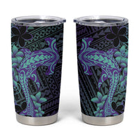 Purple Paradise Hawaii Tumbler Cup Hammerhead Shark Tattoo Curve Polynesian - Polynesian Pride