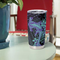 Purple Paradise Hawaii Tumbler Cup Hammerhead Shark Tattoo Curve Polynesian - Polynesian Pride