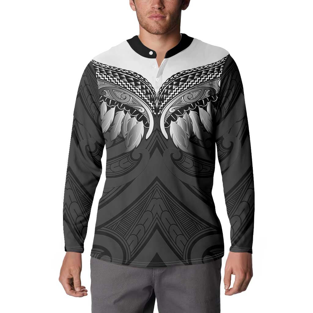 Poutama Korowai New Zealand Button Sweatshirt Aotearoa Maori Tattoo - Polynesian Pride