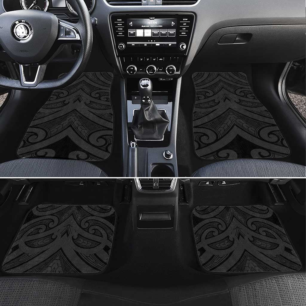 Poutama Korowai New Zealand Car Mats Aotearoa Maori Tattoo LT14 Set 4pcs Black - Polynesian Pride