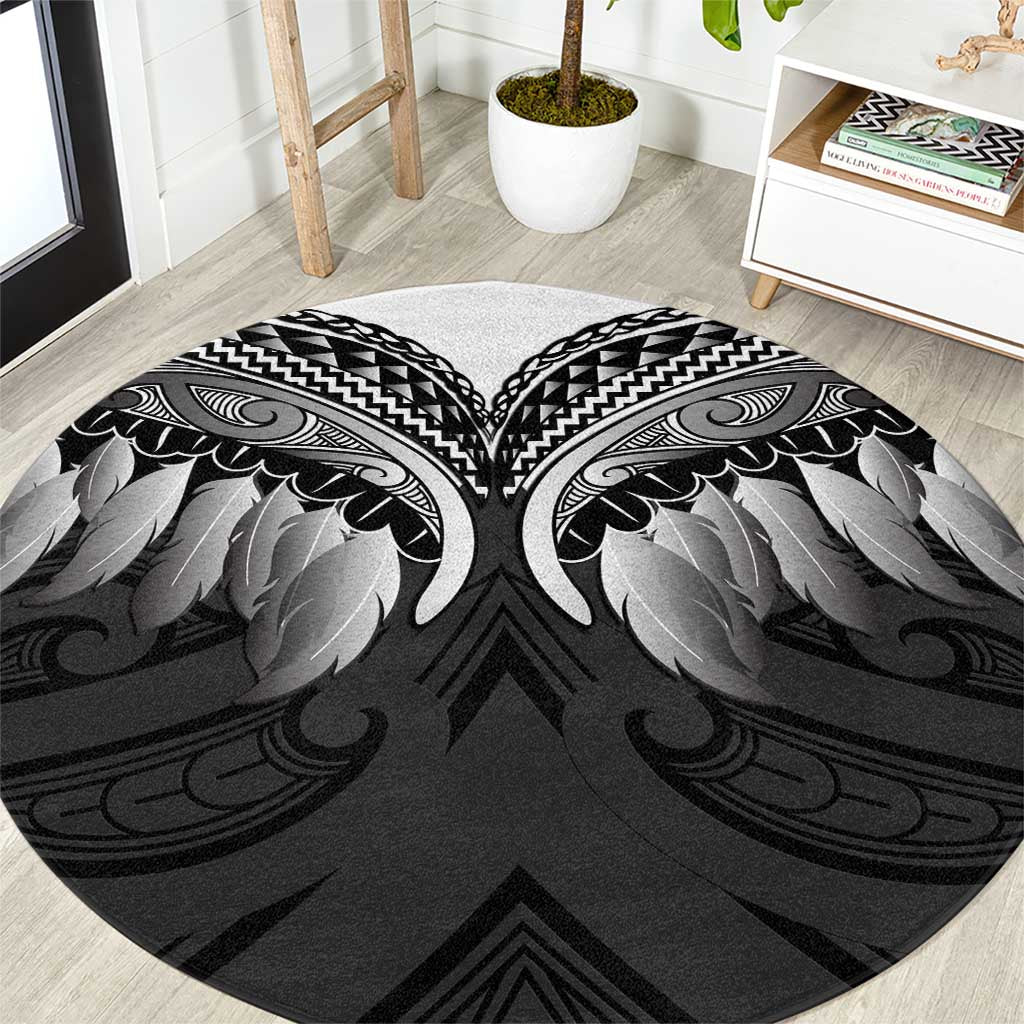 Poutama Korowai New Zealand Round Carpet Aotearoa Maori Tattoo - Polynesian Pride