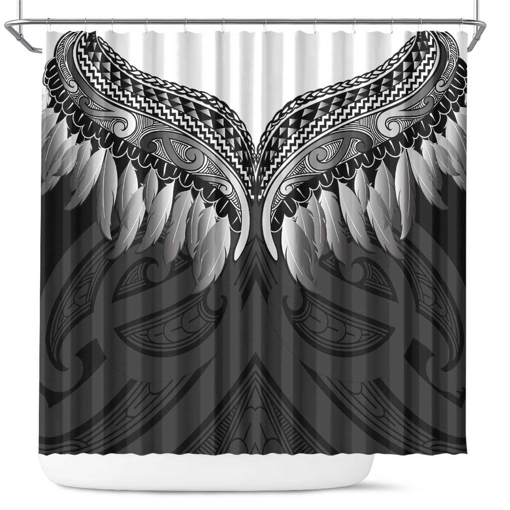 Poutama Korowai New Zealand Shower Curtain Aotearoa Maori Tattoo - Polynesian Pride