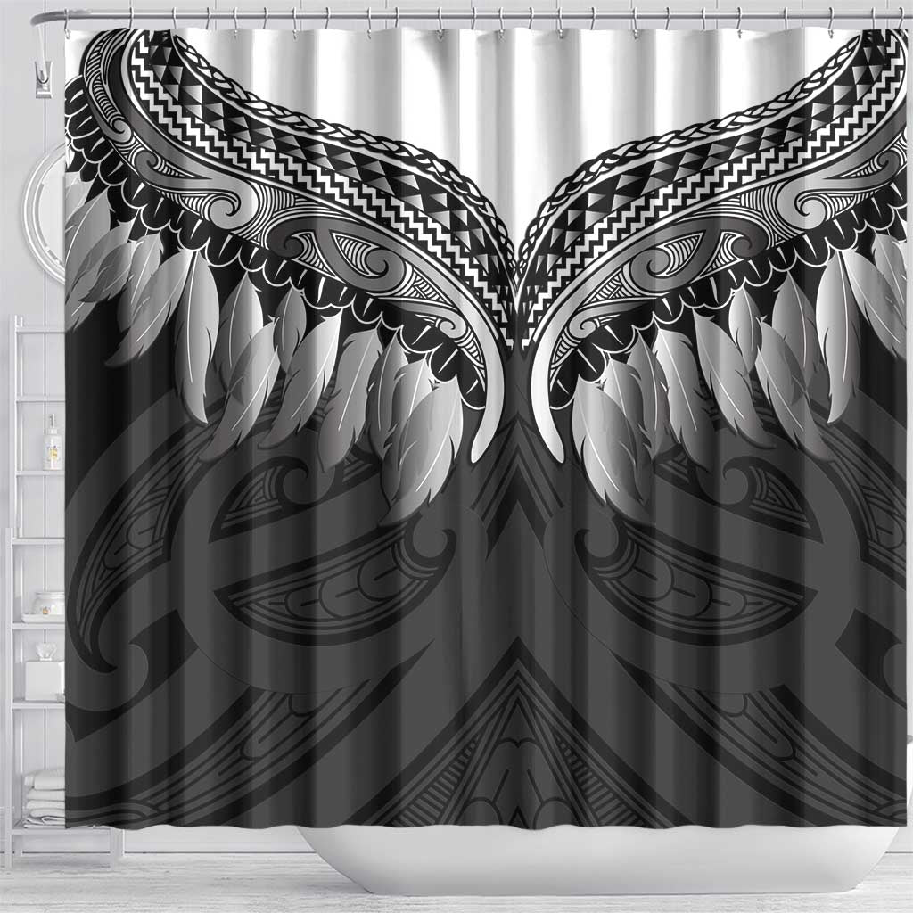 Poutama Korowai New Zealand Shower Curtain Aotearoa Maori Tattoo - Polynesian Pride
