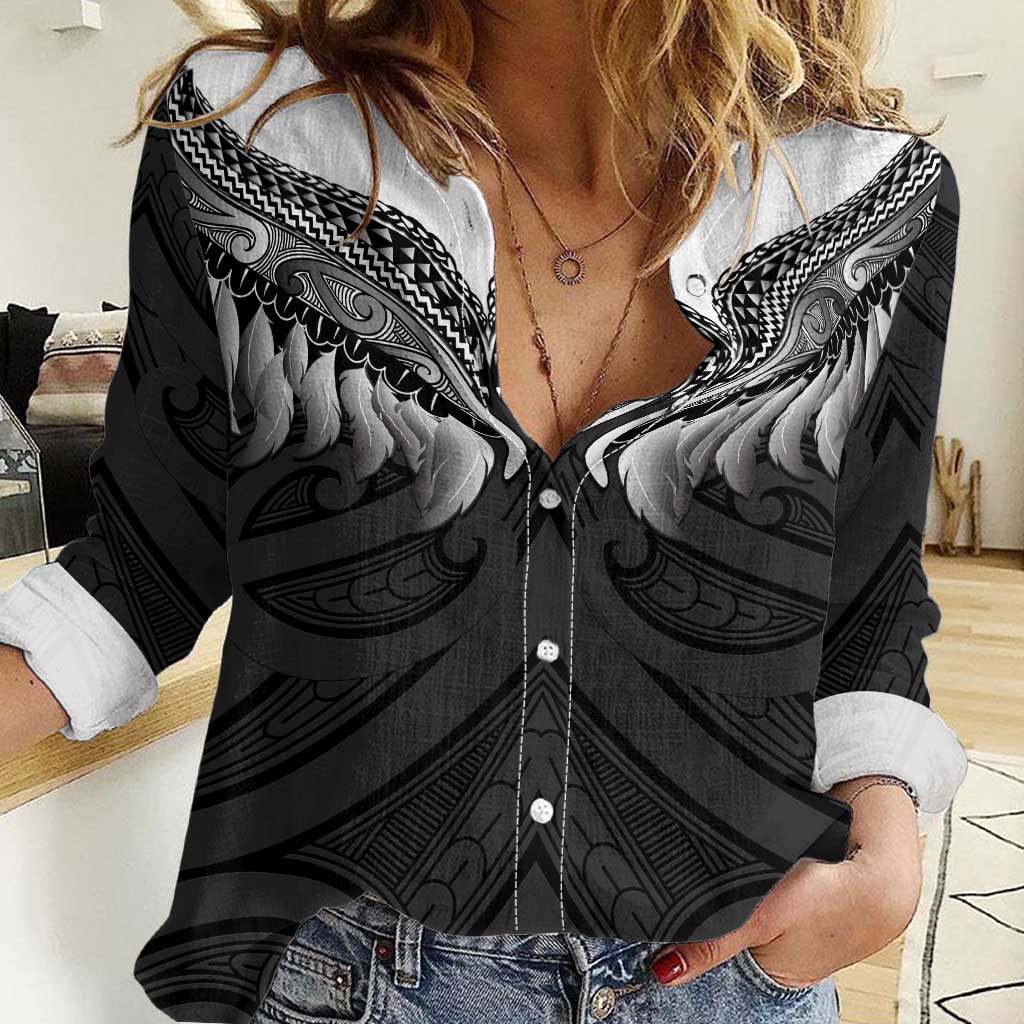 Poutama Korowai New Zealand Women Casual Shirt Aotearoa Maori Tattoo - Polynesian Pride