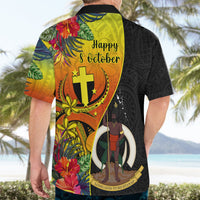 Vanuatu Tafea Day Hawaiian Shirt Coat Of Arms Mix Tropical Flowers LT14 - Polynesian Pride