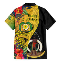 Vanuatu Torba Day Family Matching Mermaid Dress and Hawaiian Shirt Coat Of Arms Mix Tropical Flowers LT14 - Polynesian Pride