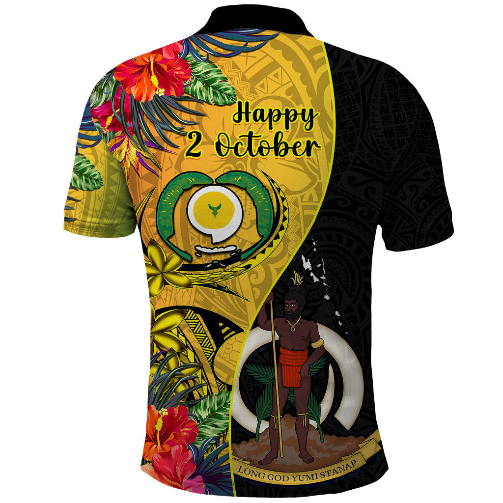 Vanuatu Torba Day Polo Shirt Coat Of Arms Mix Tropical Flowers LT14 - Polynesian Pride
