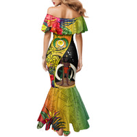 Personalised Vanuatu Torba Day Family Matching Mermaid Dress and Hawaiian Shirt Coat Of Arms Mix Tropical Flowers LT14 - Polynesian Pride
