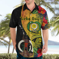 personalised-vanuatu-torba-day-hawaiian-shirt-coat-of-arms-mix-tropical-flowers