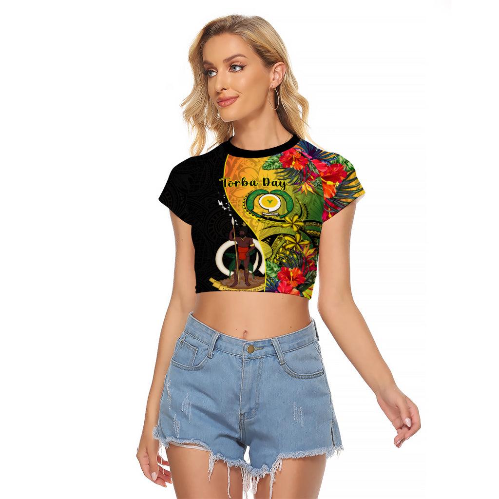 personalised-vanuatu-torba-day-raglan-cropped-t-shirt-coat-of-arms-mix-tropical-flowers