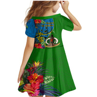 Vanuatu Malampa Day Family Matching Mermaid Dress and Hawaiian Shirt Coat Of Arms Mix Tropical Flowers LT14 - Polynesian Pride