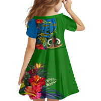 Personalised Vanuatu Malampa Day Family Matching Tank Maxi Dress and Hawaiian Shirt Coat Of Arms Mix Tropical Flowers LT14 - Polynesian Pride