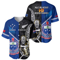 New Zealand And Samoa Rugby Baseball Jersey All Black Tiki Fern Mix Manu Samoa 2023 World Cup LT14 - Polynesian Pride