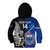 Custom New Zealand And Samoa Rugby Kid Hoodie All Black Tiki Fern Mix Manu Samoa 2023 World Cup LT14 - Polynesian Pride