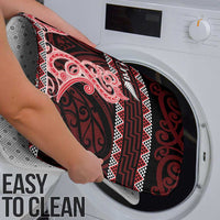 Kia Ora New Zealand Bathroom Set Maori Language Week Whero Taniko Motif - Polynesian Pride