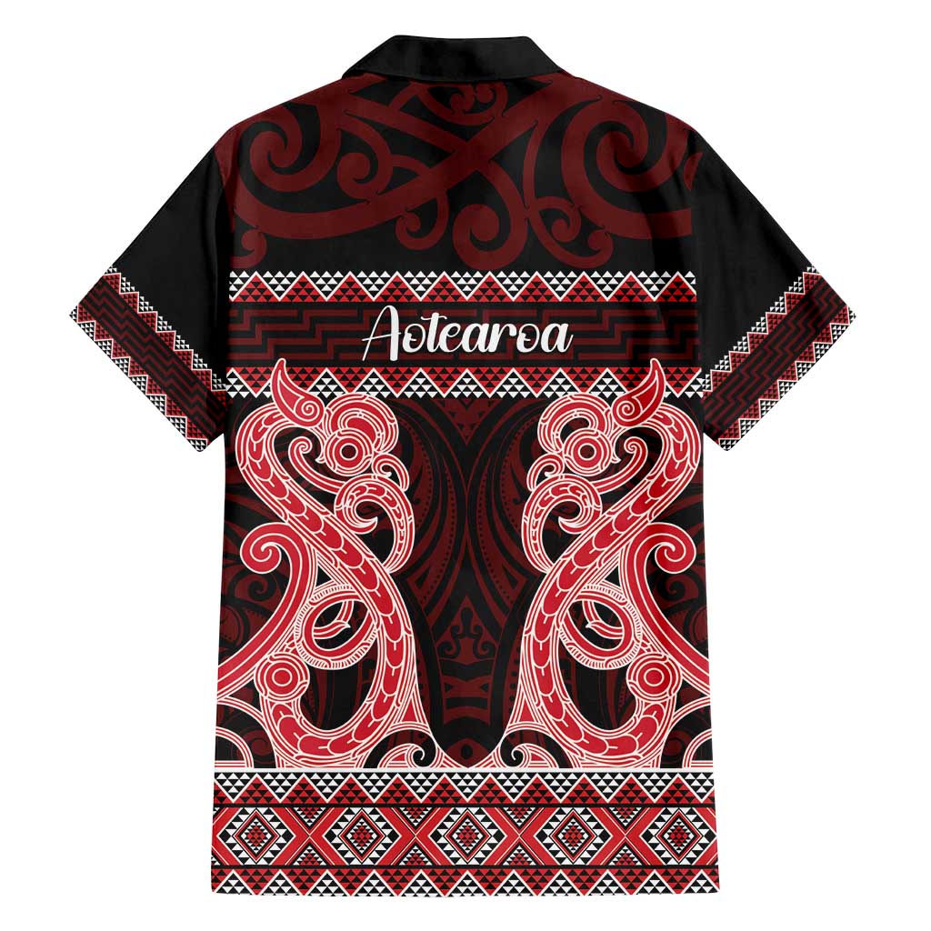 Kia Ora New Zealand Family Matching Summer Maxi Dress and Hawaiian Shirt Maori Language Week Whero Taniko Motif - Polynesian Pride