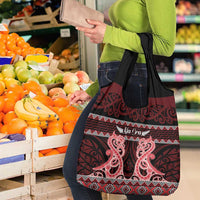 Kia Ora New Zealand Grocery Bag Maori Language Week Whero Taniko Motif - Polynesian Pride
