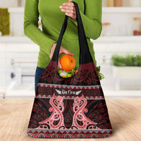 Kia Ora New Zealand Grocery Bag Maori Language Week Whero Taniko Motif - Polynesian Pride