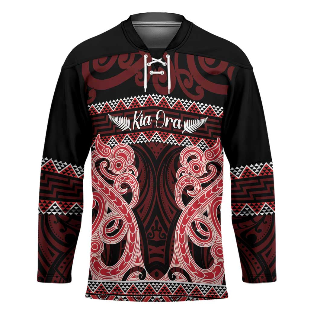 Kia Ora New Zealand Hockey Jersey Maori Language Week Whero Taniko Motif LT14 Unisex Red - Polynesian Pride