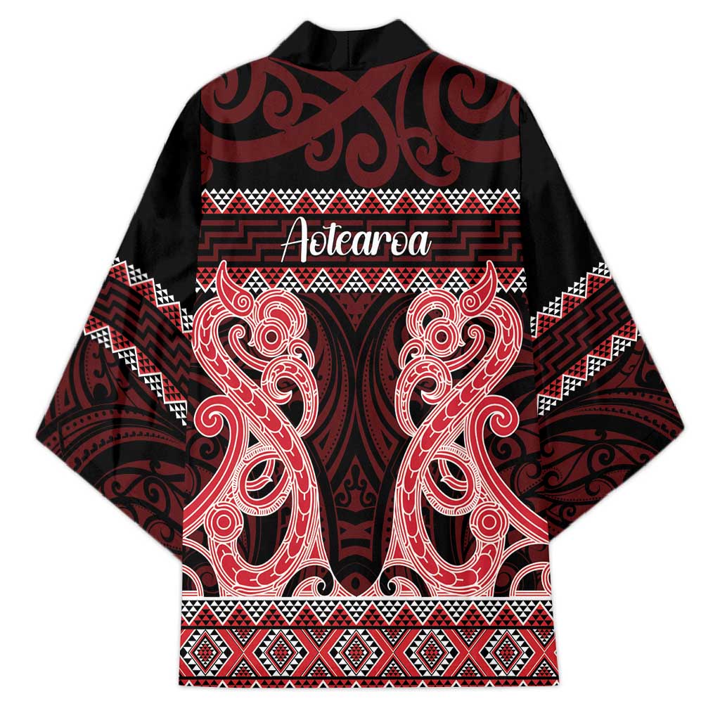 Kia Ora New Zealand Kimono Maori Language Week Whero Taniko Motif - Polynesian Pride