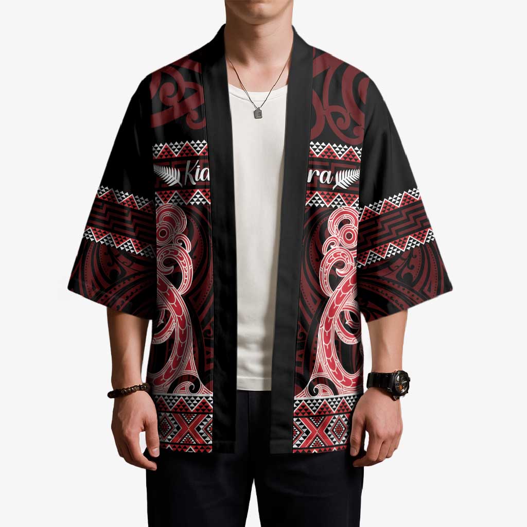 Kia Ora New Zealand Kimono Maori Language Week Whero Taniko Motif - Polynesian Pride