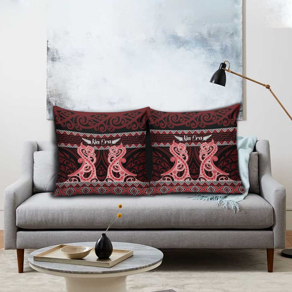 Kia Ora New Zealand Pillow Cover Maori Language Week Whero Taniko Motif LT14 - Polynesian Pride